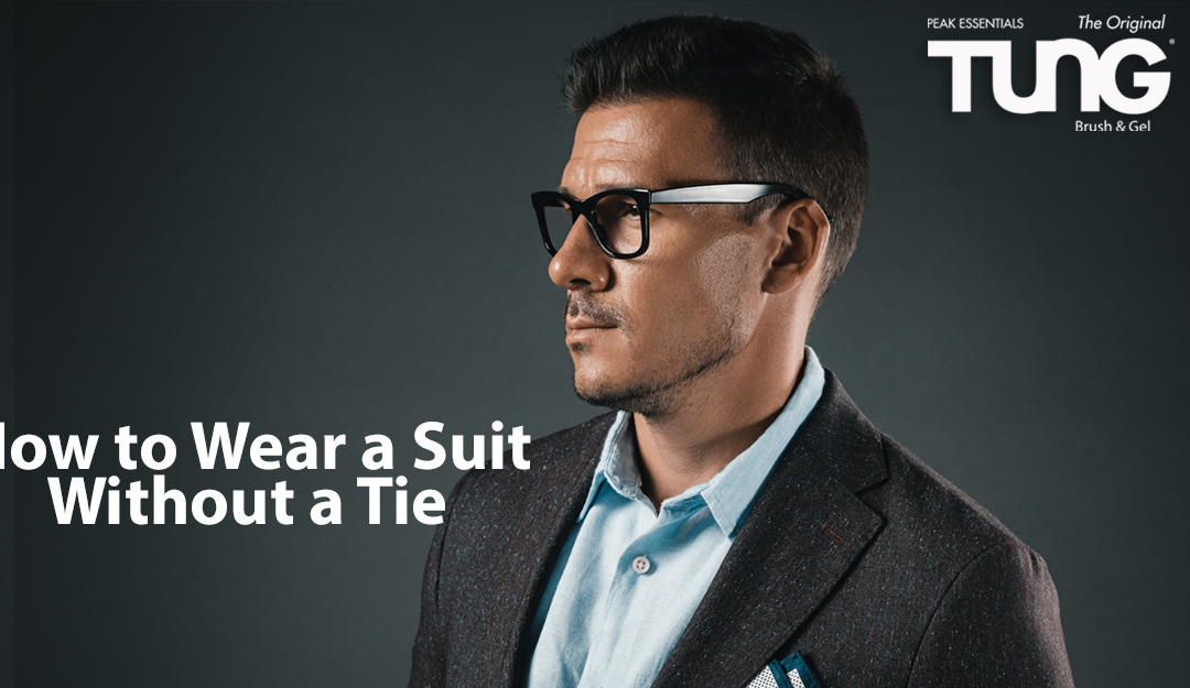 suit without collar shirt
