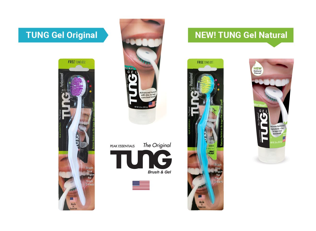 TUNG-tongue-brush-and-gel-products-10 Tung Brushes and Gels lined up for product set